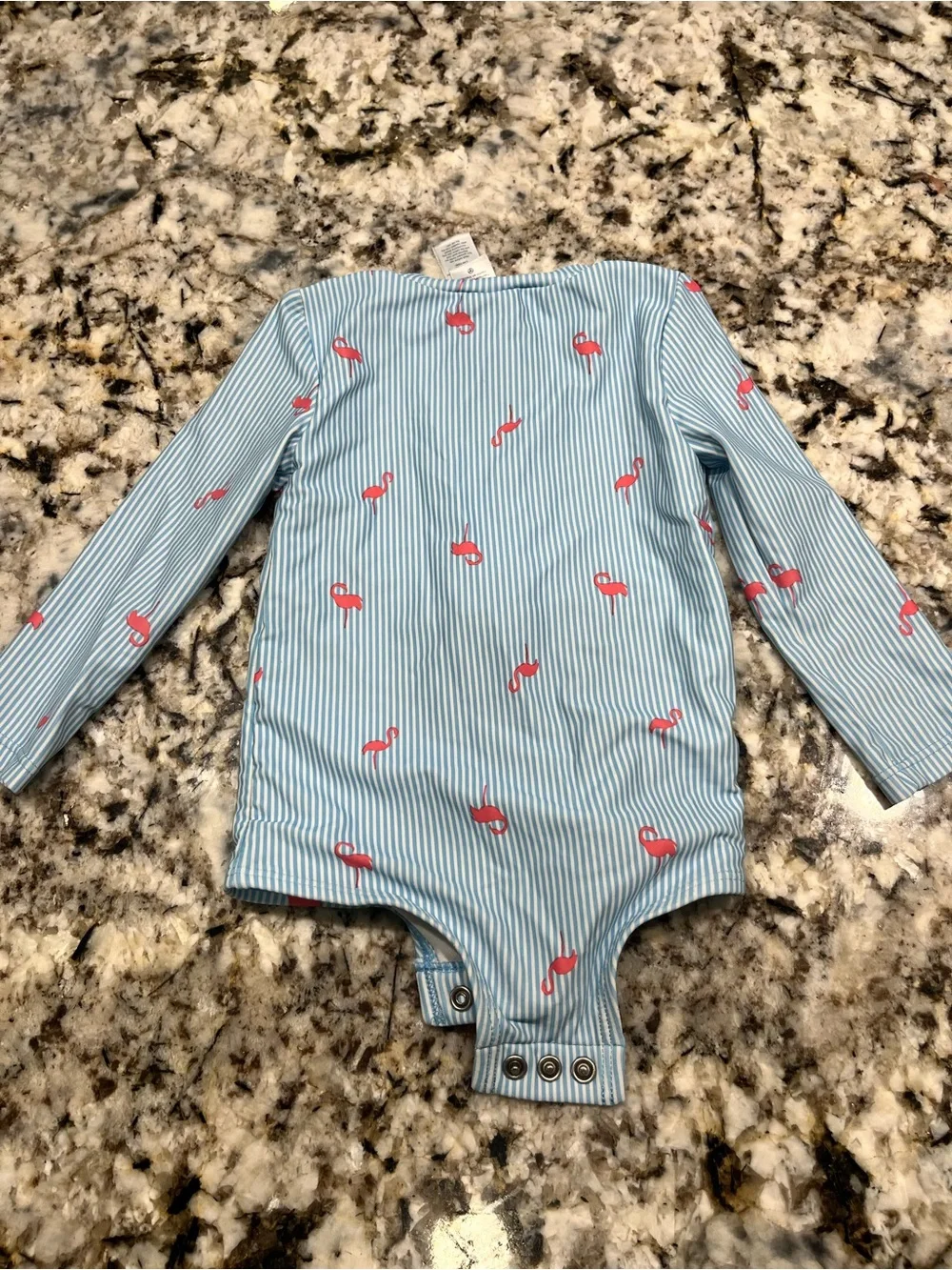 Carter's Blue and Pink Long-Sleeve One-Piece Swimsuit